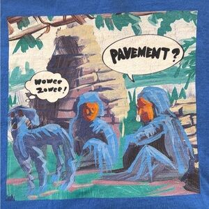 Blue Graphic Tee with Pavement indie rock band 1990s